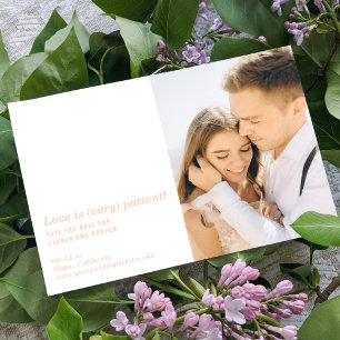 Carte L'Amour Est Très Patient Mariage Moderne Économise