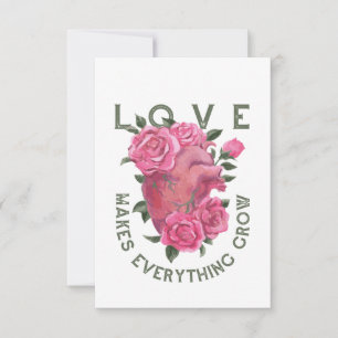 Carte L'amour fait tout grandir - Art Floral Romantique