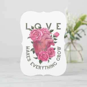 Carte L'amour fait tout grandir - Art Floral Romantique