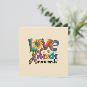 Carte L'amour n'a pas besoin de mots - Sensibilisation s