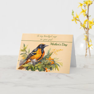 Carte L'Amour Oriole du Mari à la Femme pour la Fête des