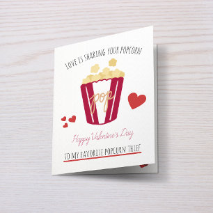 Carte L'amour personnalisé du maïs soufflé de Valentine