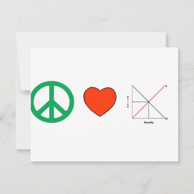 Carte L'amour pour la paix et l'économie (Devant)