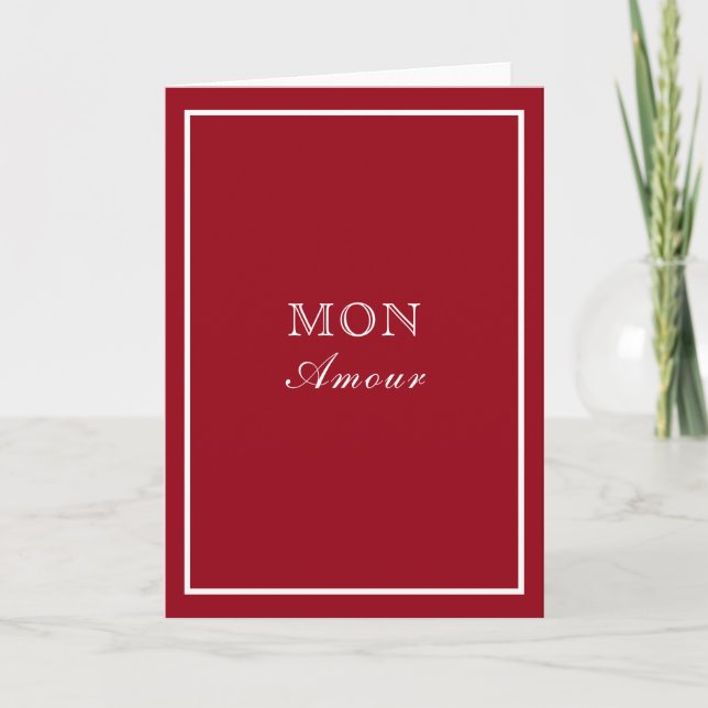 Carte L'amour rouge Mon inspiré par le designer (Devant)