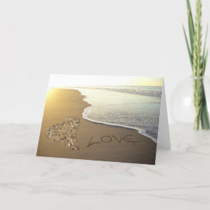 Carte L'amour sur la plage de sable