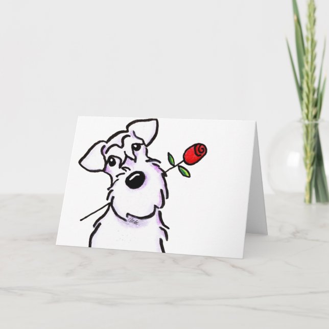 Carte L'amoureux blanc de Schnauzer s'est levé (Devant)