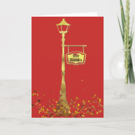 Carte Lampe en laiton victorien post-lanterne en or roug