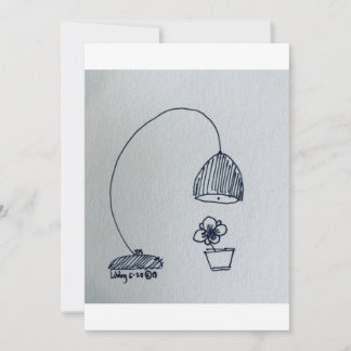 Carte Lampe et une douce petite fleur