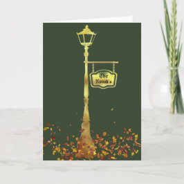 Carte Lampe post-lanterne en laiton victorien vert