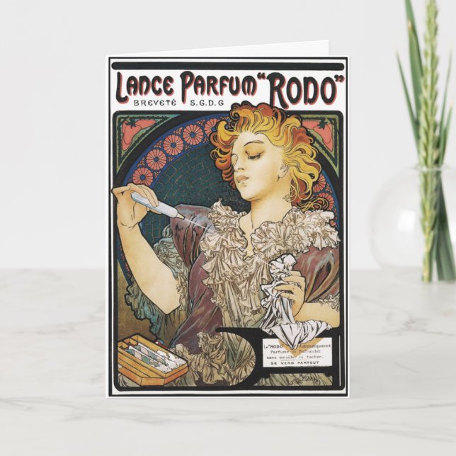Carte : Lance Parfum "Rodo " d'Alphonse Mucha- (Devant)
