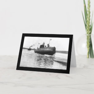 Carte Lancement sous-marin Marine 1909