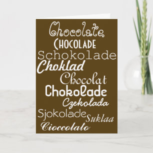 Carte Langages of chocolate Greeting card