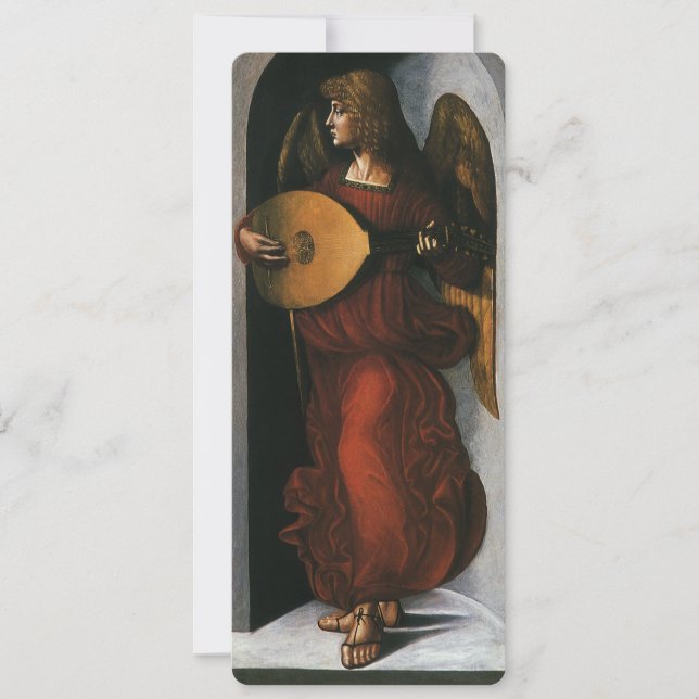 Carte L'ange en rouge jouant du luth de Léonard de Vinci (Devant)