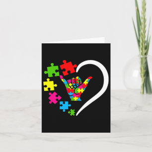 Carte Langue Asl Amour Sensibilisation sur l'autisme Jou