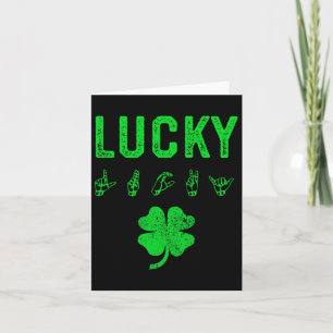 Carte Langue des signes chanceuse Jour de la Saint Patri