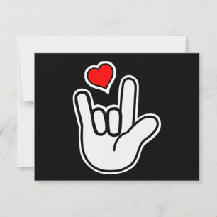 Carte Langue des signes I Love You Sign