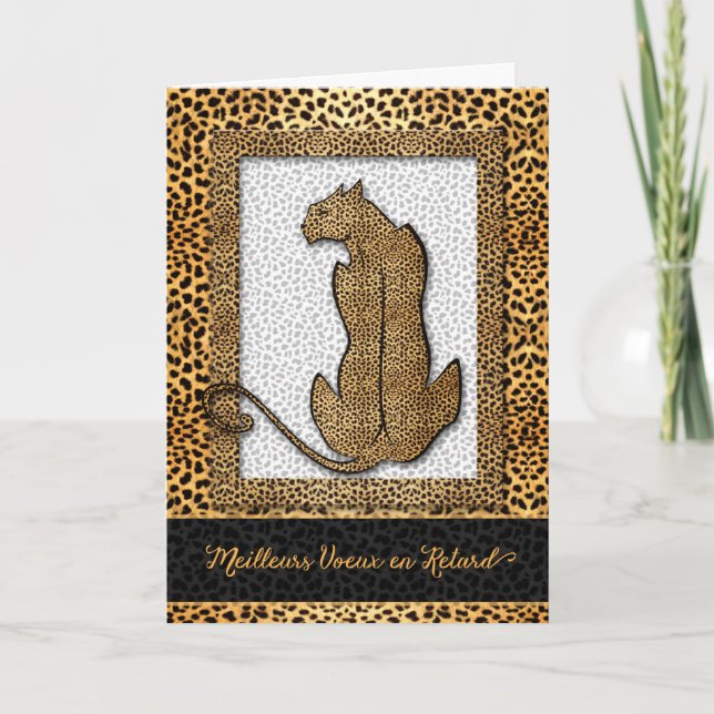 Carte Langue Française Anniversaire Cheetah (Devant)