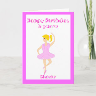 Carte L'anniversaire de fille de ballerine ajoutent
