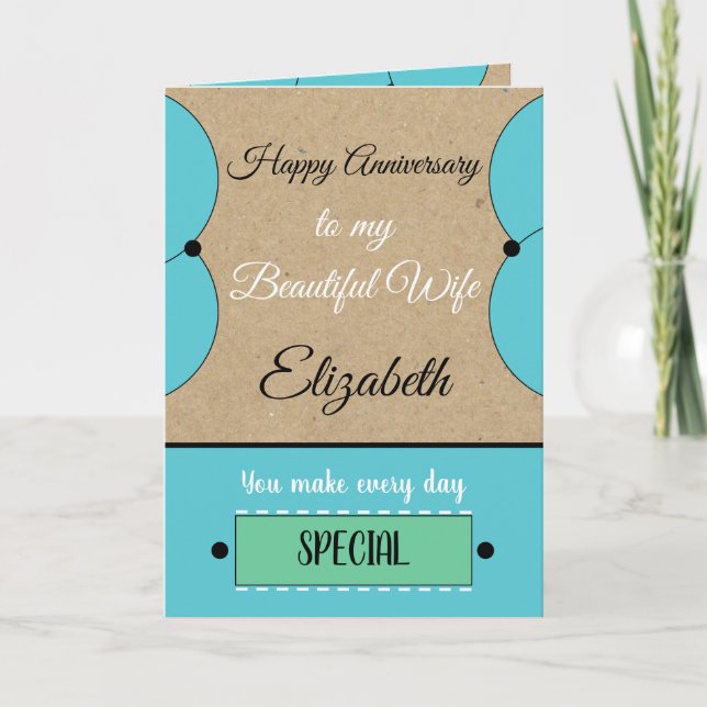 Carte L'anniversaire de la femme chaque jour est spécial (Devant)
