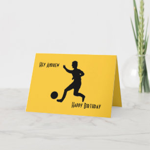 Carte L'anniversaire du football ou du football ajoutent