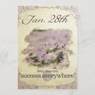 Carte L'anniversaire fleurit le 28 janvier des "yeux de