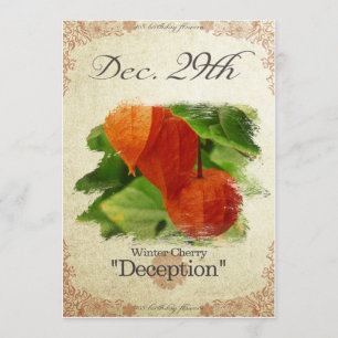 Carte L'anniversaire fleurit le 29 décembre le