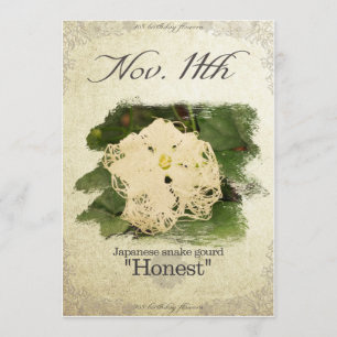 Carte L'anniversaire fleurit sur Nov.11th " courge