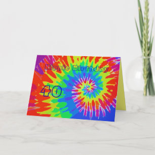 Carte L'anniversaire hippie quarantième super teignent
