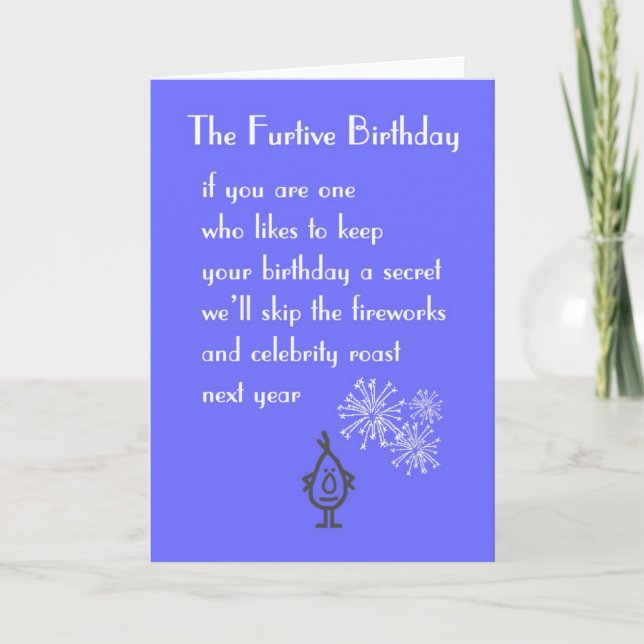 Carte L'anniversaire sournois - un poème drôle (Devant)