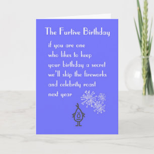 Carte L'anniversaire sournois - un poème drôle