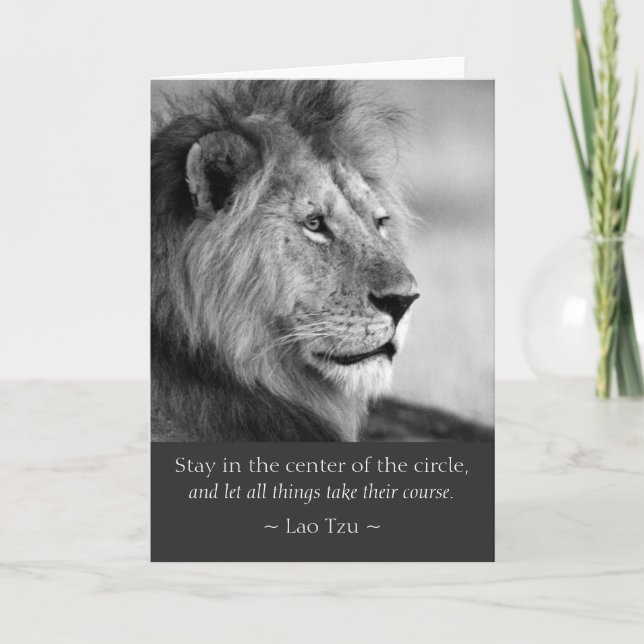 Carte Lao Tzu Cite Un Animal Lion (Devant)