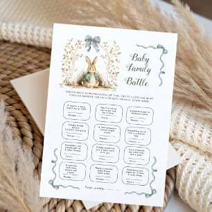 Carte Lapin à l'aquarelle Arche florale bébé Famille Bat