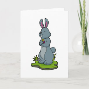 Carte Lapin aux fleurs