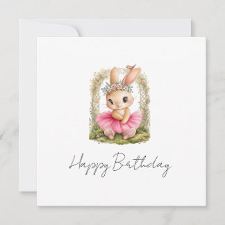 Carte Lapin Ballerine Mignon Anniversaire Fille Personna