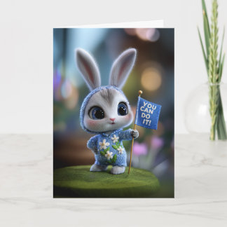 Carte Lapin Bébé à Capuchon “Vous Pouvez Le Faire” Encou