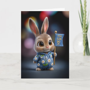Carte Lapin Bébé Mignon en Barboteuse Fleurie d'Encourag