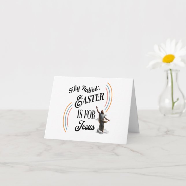 Carte Lapin bête; Pâques est pour Jésus (Petite plante)