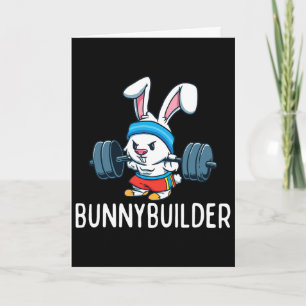 Carte Lapin Bodybuilder Pâques Bunnybuilder Fitness Gym 