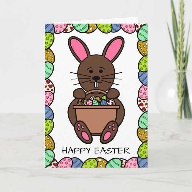 Carte Lapin Brown de Pâques, Joyeux Pâques (Devant)