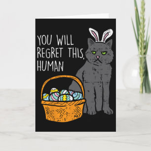Carte Lapin Chat Noir Regrette Cette Humour Drôle de Pâq