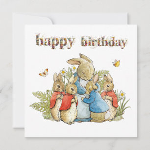 Carte Lapin classique avec de petits lapins