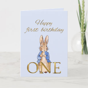 Carte Lapin classique en veste bleue