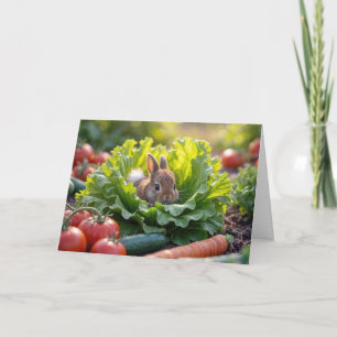 Carte Lapin D'Anniversaire Dans Le Jardin Végétal