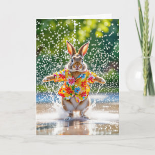 Carte Lapin d'anniversaire dans un sac à dos