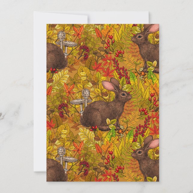 Carte Lapin d'automne sur ocre (Devant)