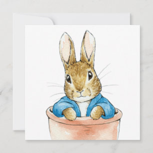Carte Lapin de garenne assis dans un pot