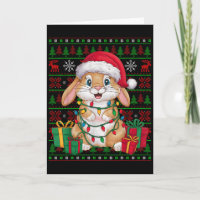 Lapin de Noël Lumineux Chapeau de Père Noël Laid L
