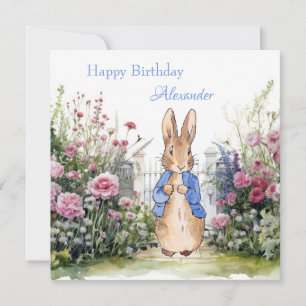 Carte Lapin de Pâques classique nom personnalisé