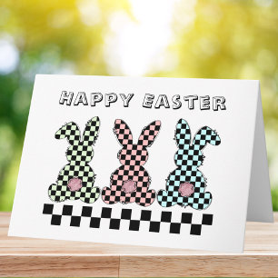 Carte Lapin de Pâques Damier Œuf Extra Spécial Pastel