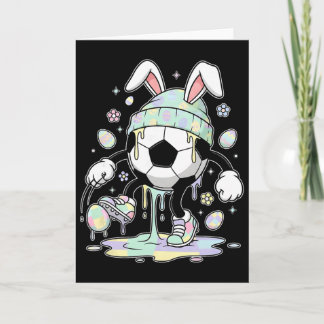 Carte Lapin de Pâques de football Œuf Goutte Crème glacé